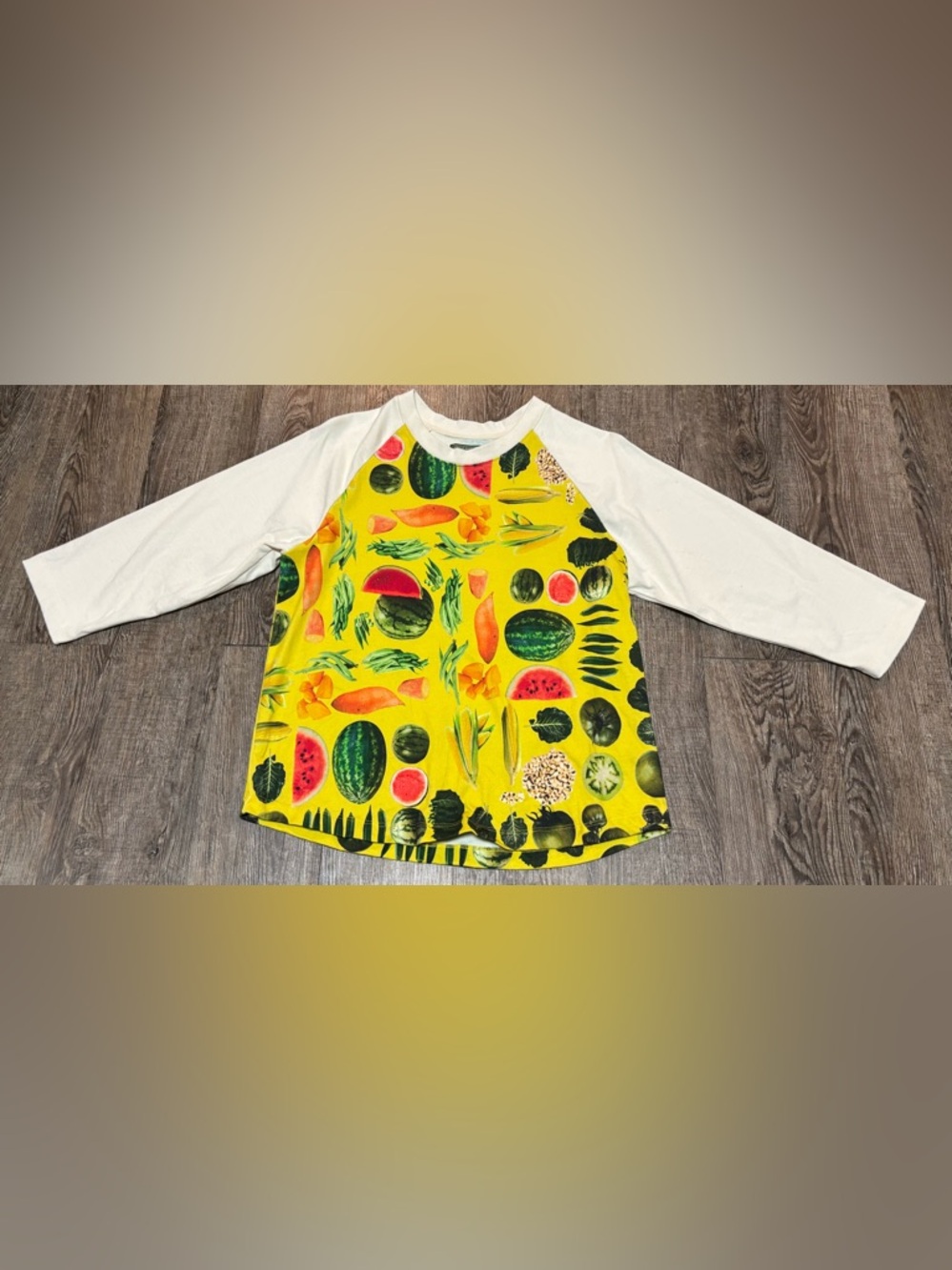NWOT! Denim Tears Fruit Collage Baseball Raglan Tee